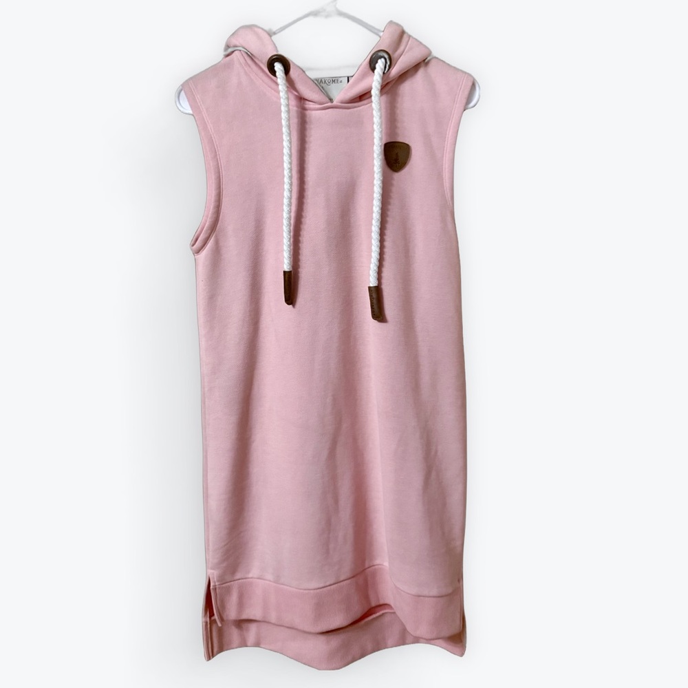 Wanakome Pink Sleeveless Hooded Casual Dress